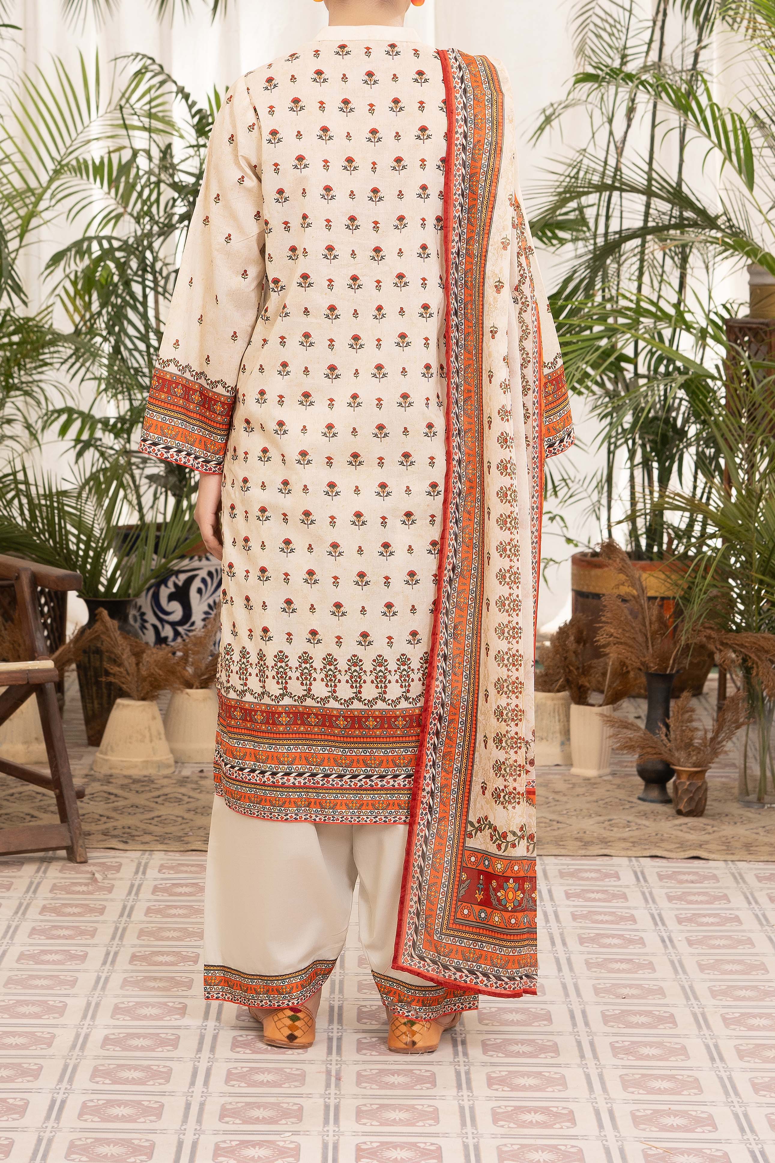 NUSL3301 Printed Lawn Suit - Unstitched 3Pc