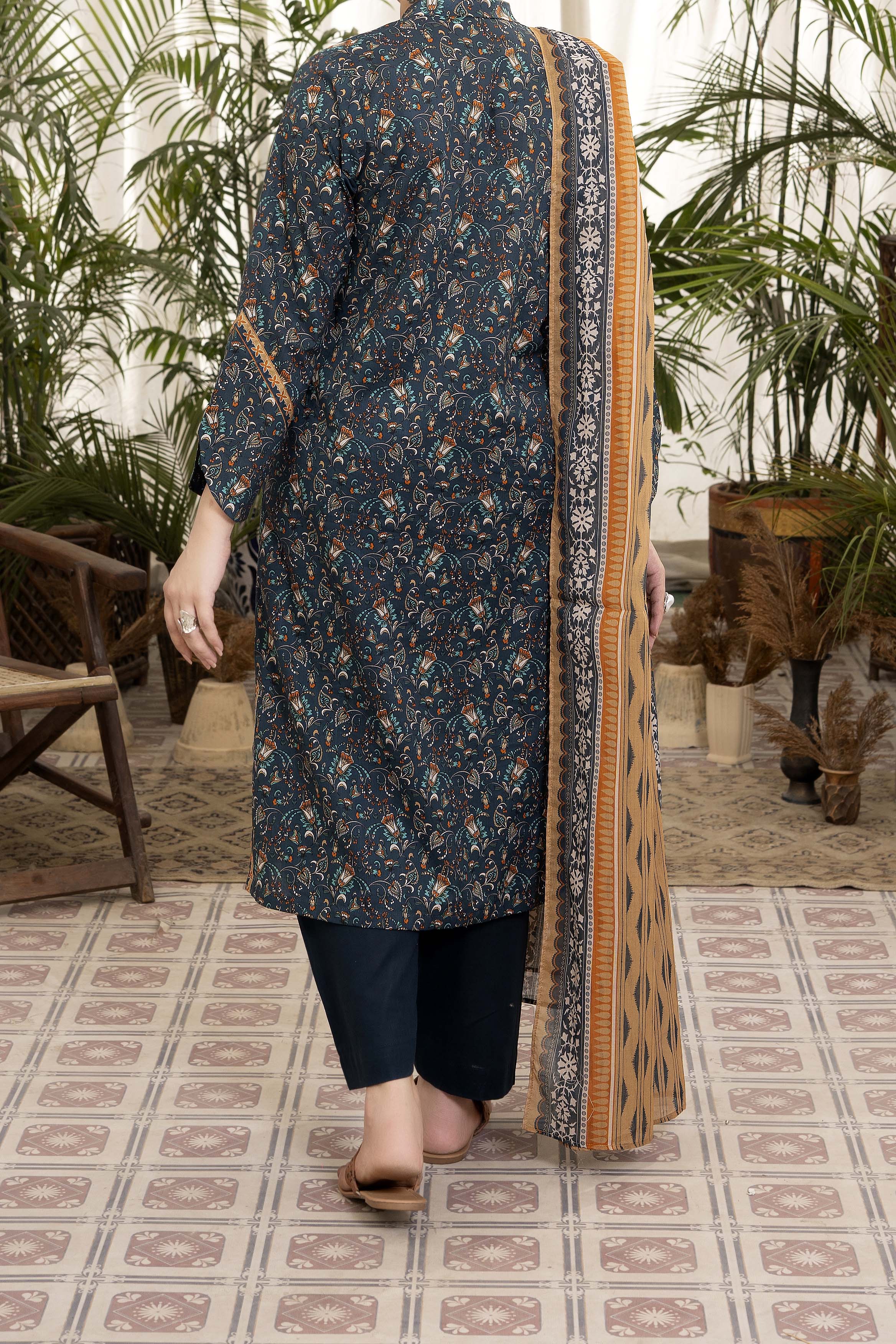 NUSL3309 Printed Lawn Suit - Unstitched 3Pc