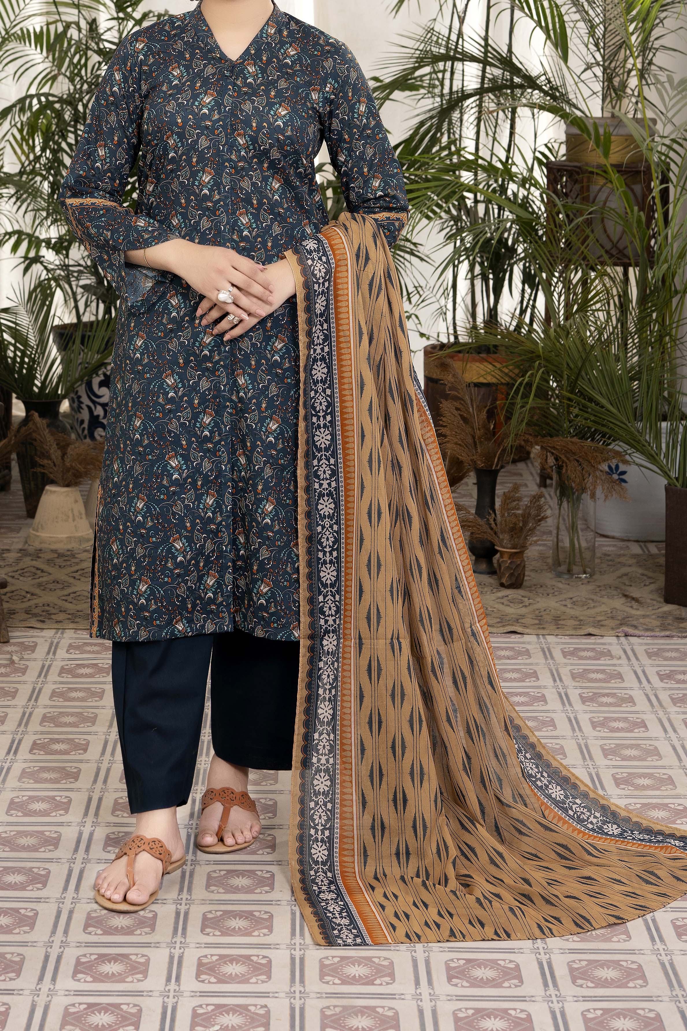 NUSL3309 Printed Lawn Suit - Unstitched 3Pc