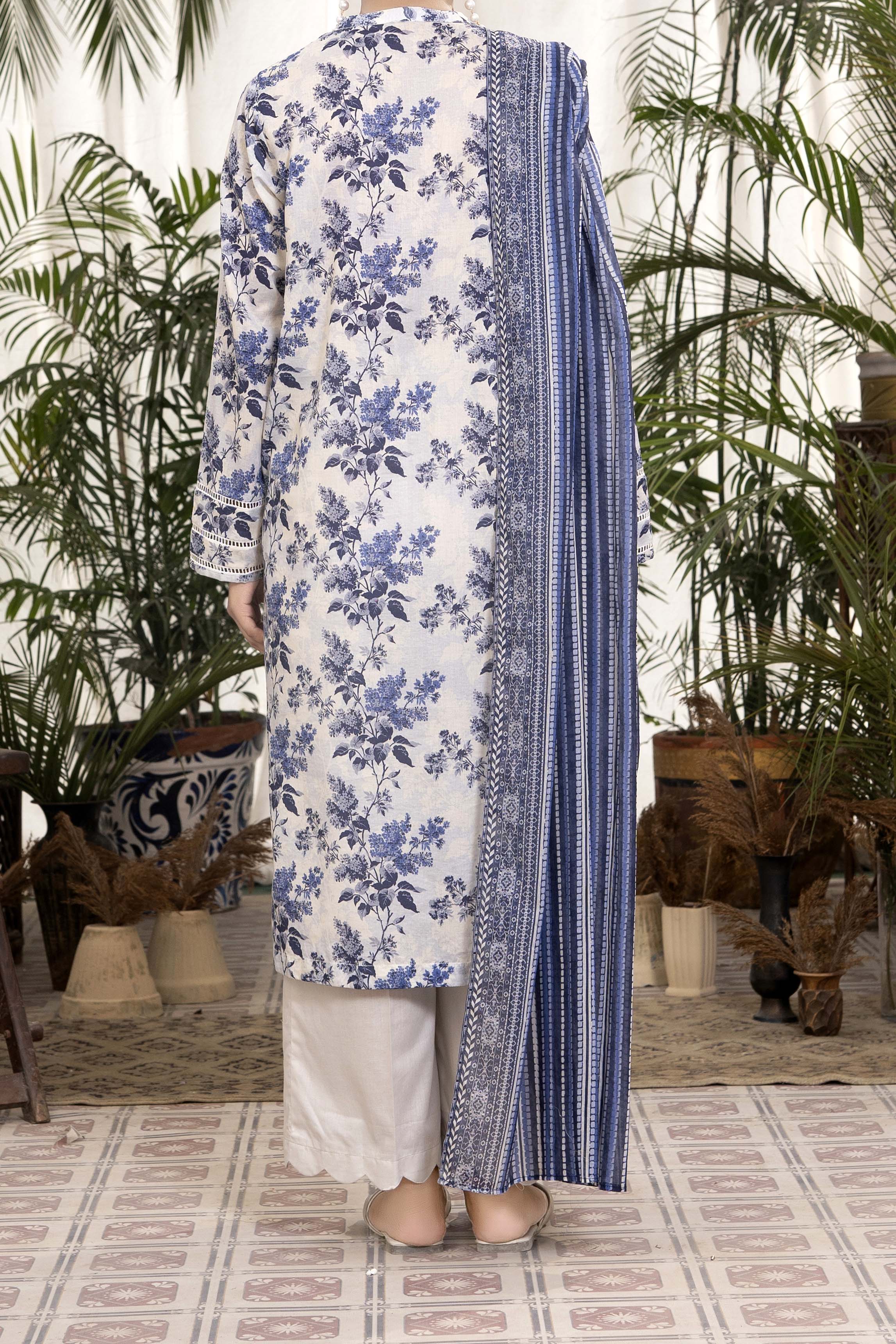 NUSL3346 Printed Lawn Suit - Unstitched 3Pc