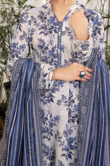 NUSL3346 Printed Lawn Suit - Unstitched 3Pc