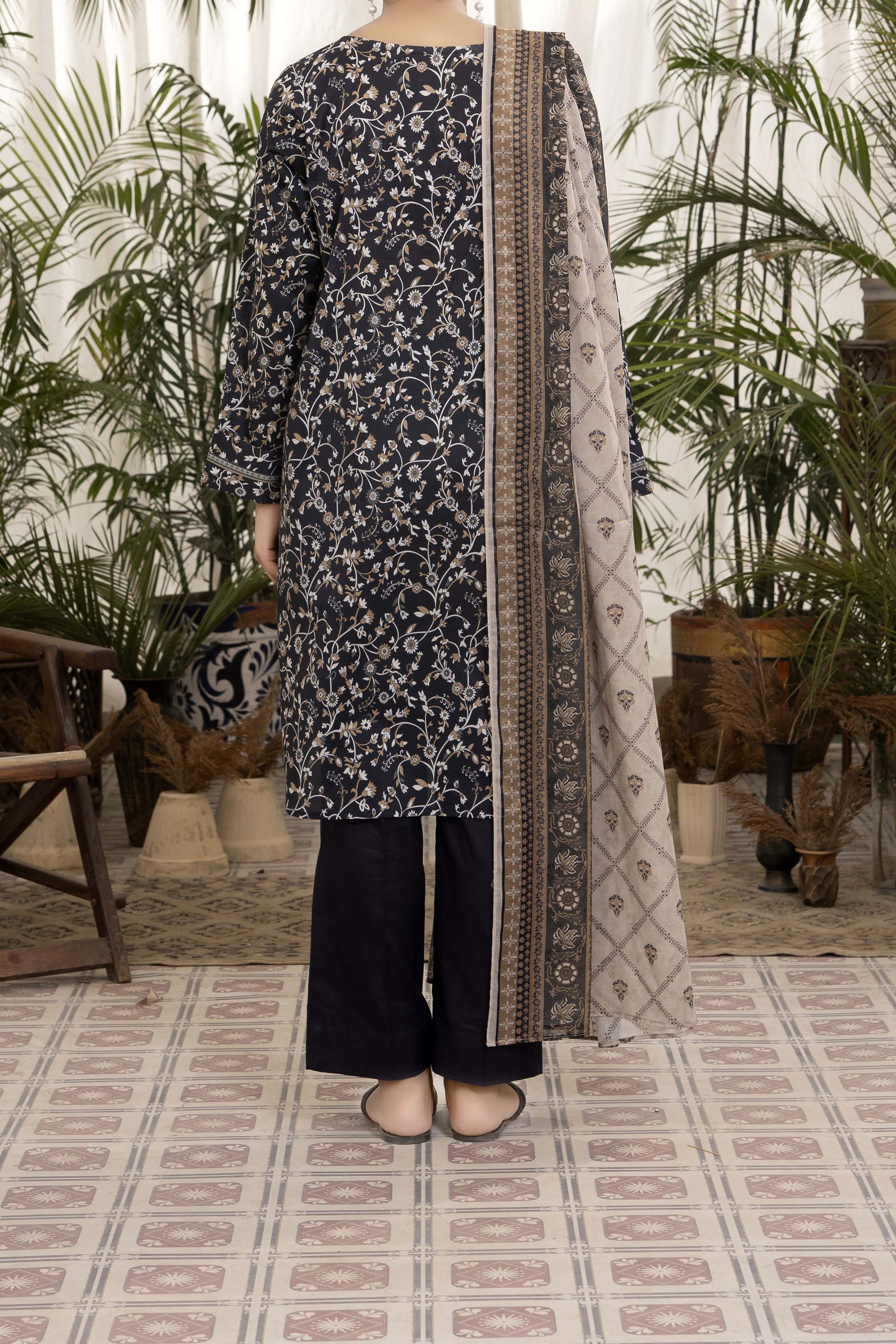 NUSL3323 Printed Lawn Suit - Unstitched 3Pc