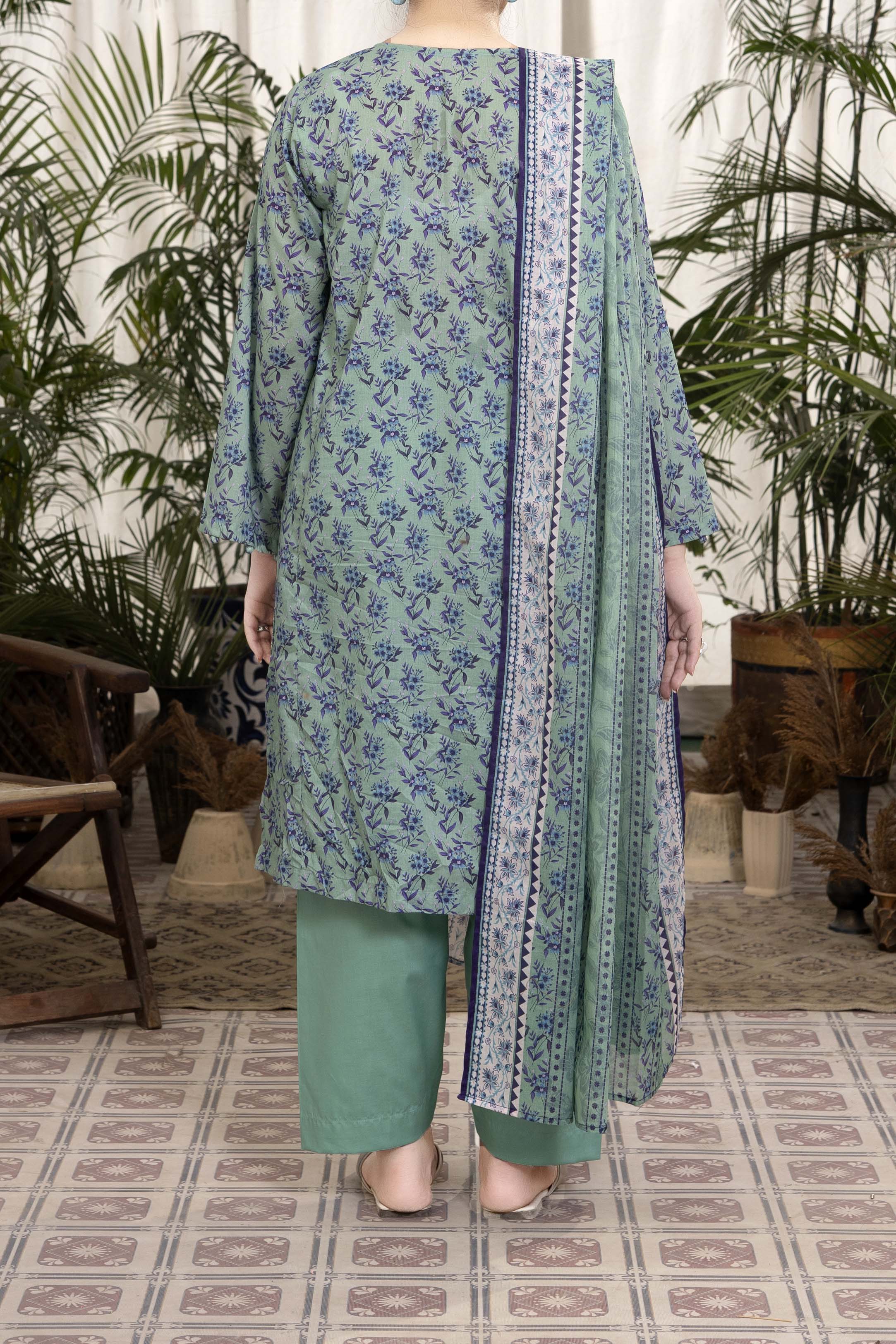 NUSL3316 Printed Lawn Suit - Unstitched 3Pc