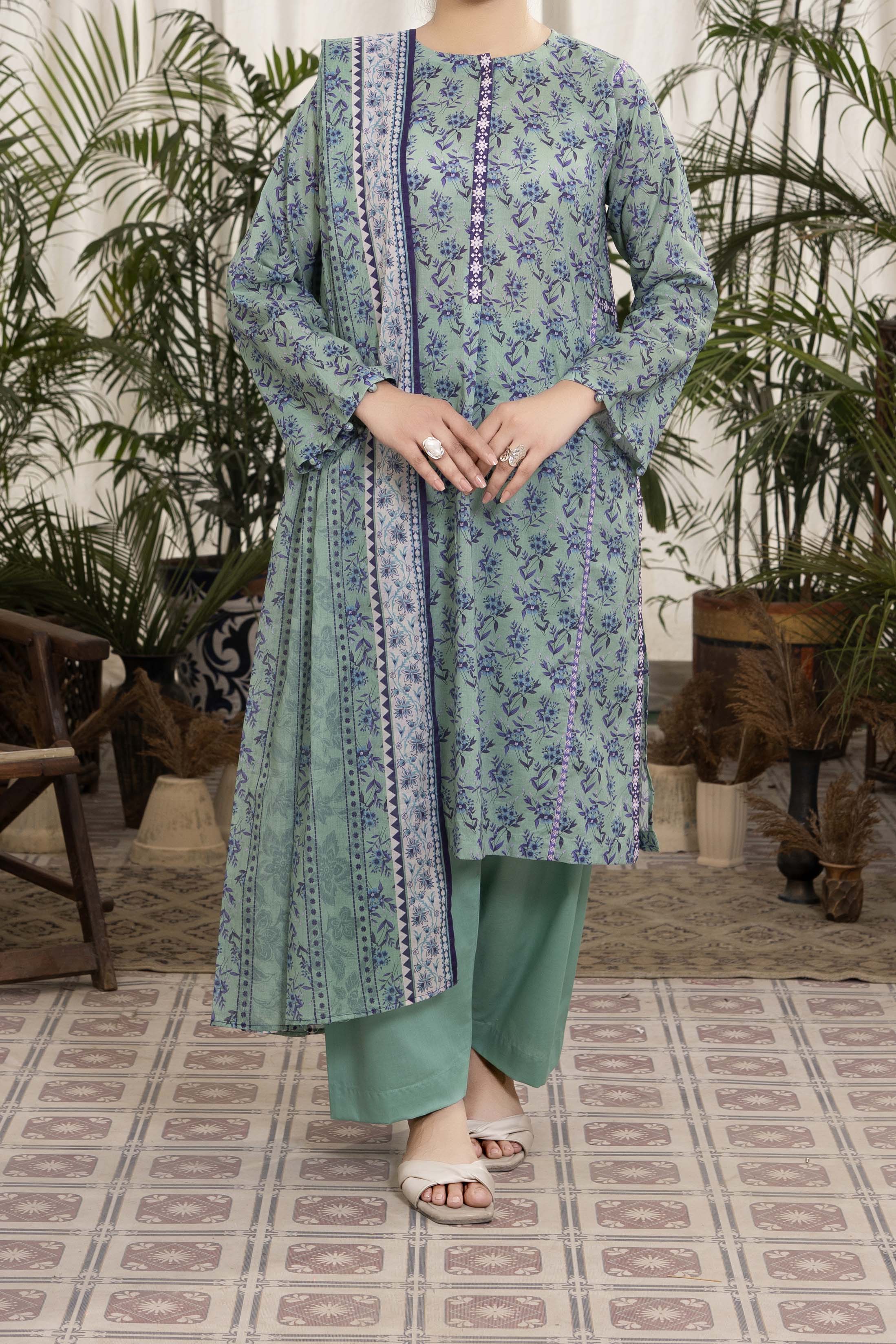 NUSL3316 Printed Lawn Suit - Unstitched 3Pc