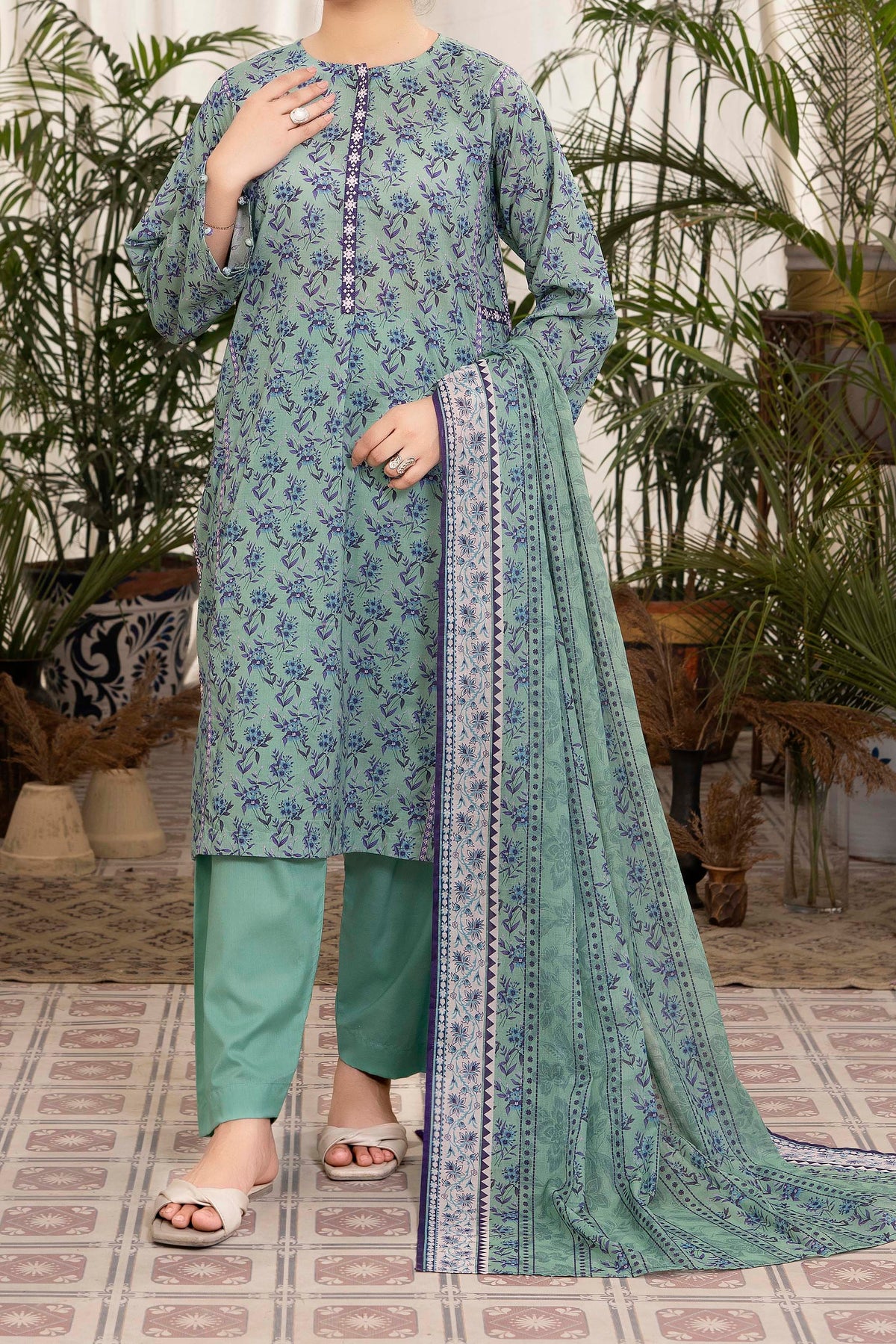 NUSL3316 Printed Lawn Suit - Unstitched 3Pc