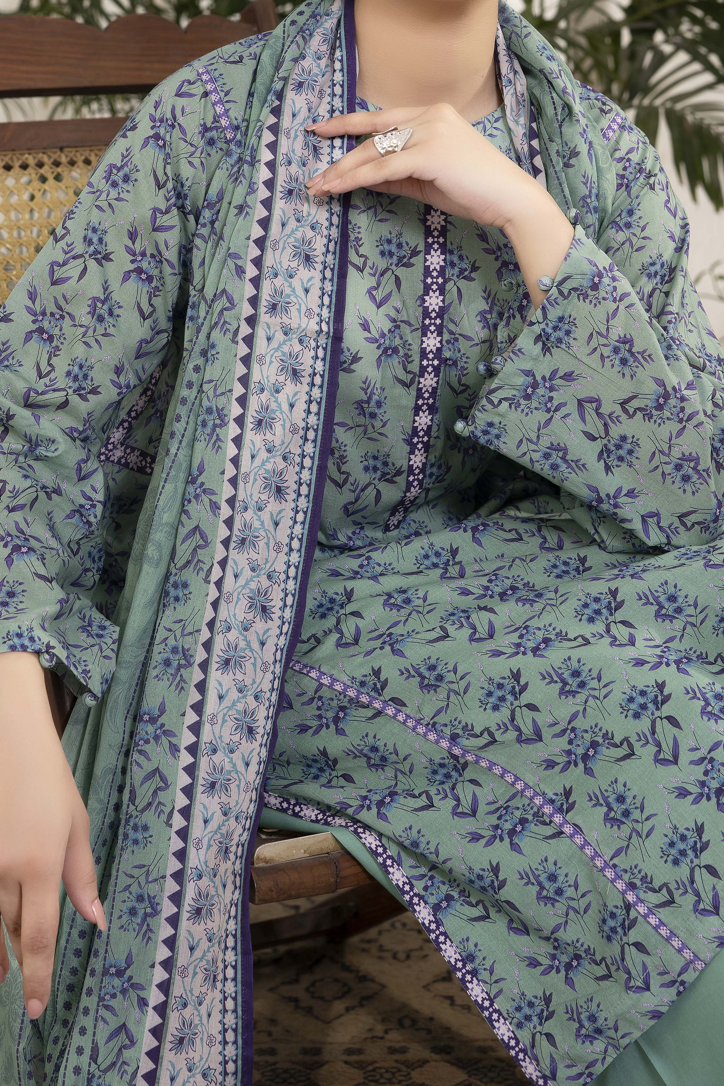 NUSL3316 Printed Lawn Suit - Unstitched 3Pc