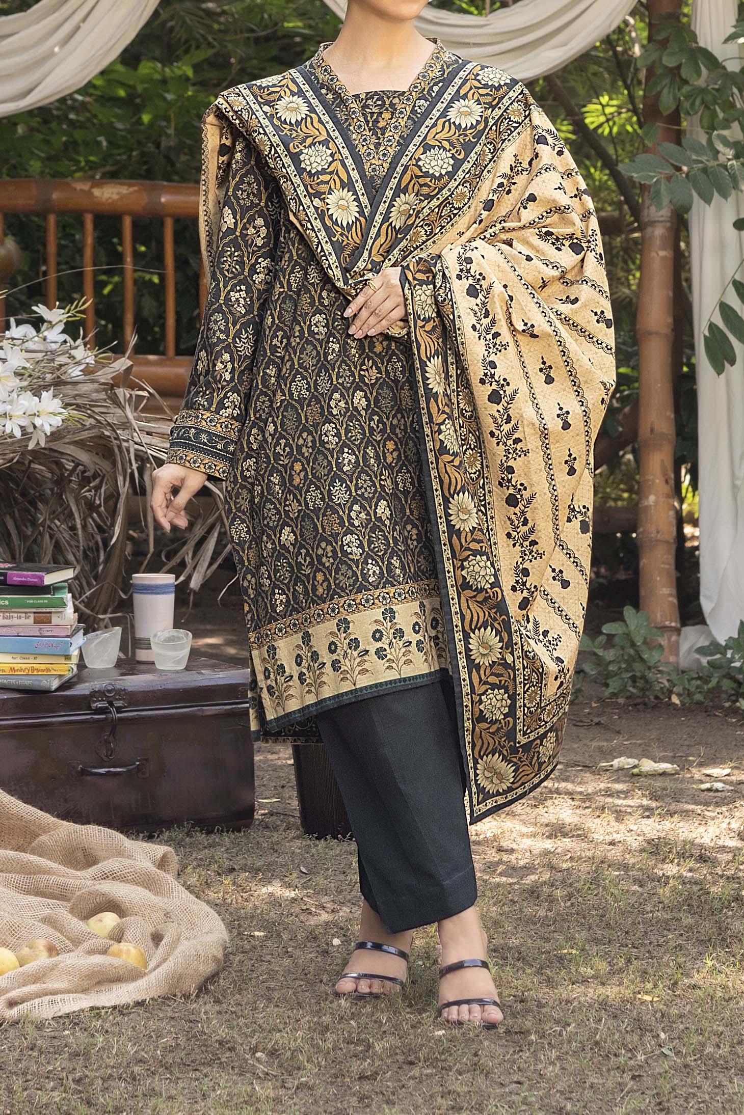 NUW3049 Digital Printed Khaddar Suit - 3 Piece