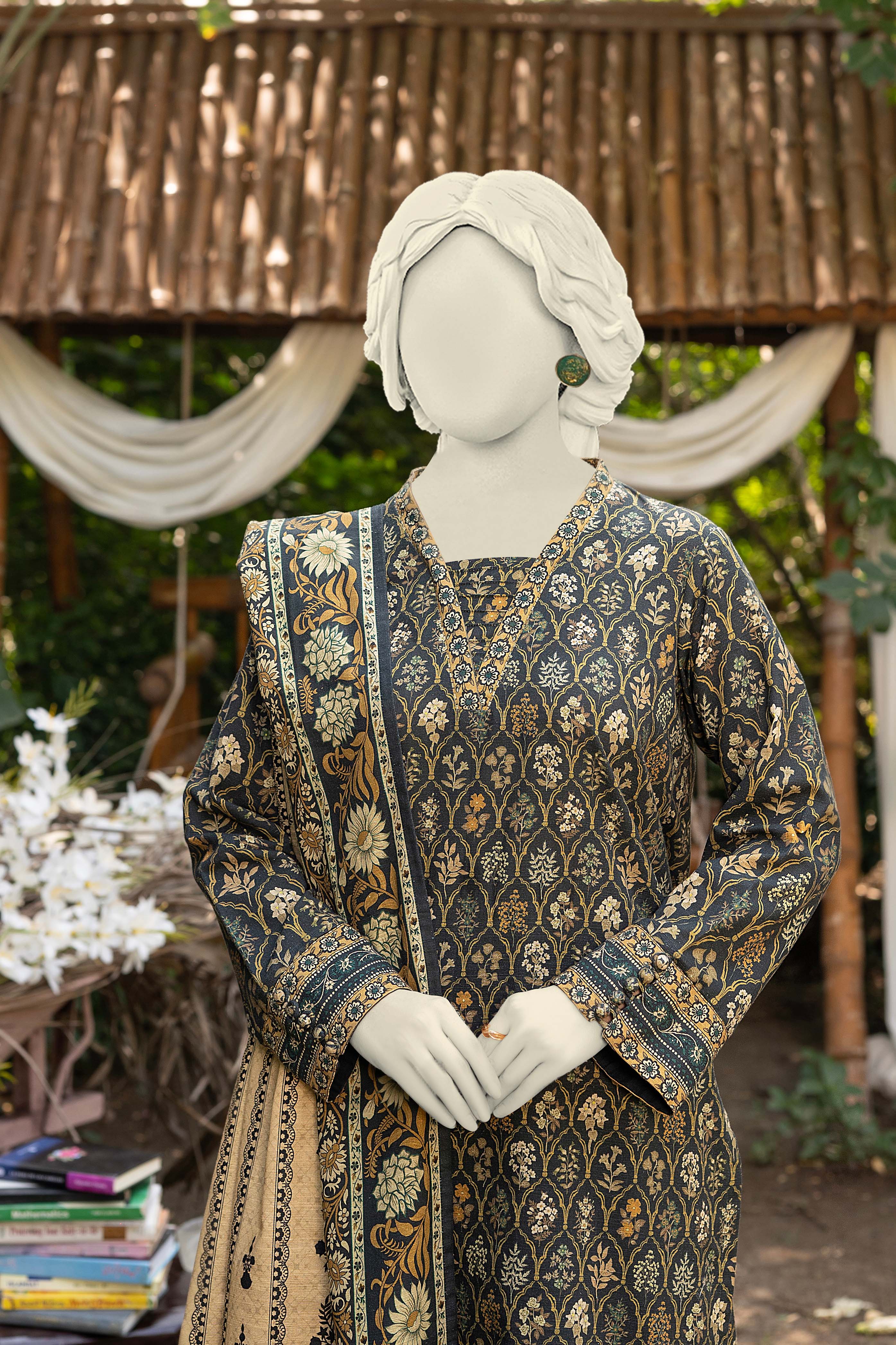 NUW3049 Digital Printed Khaddar Suit - 3 Piece