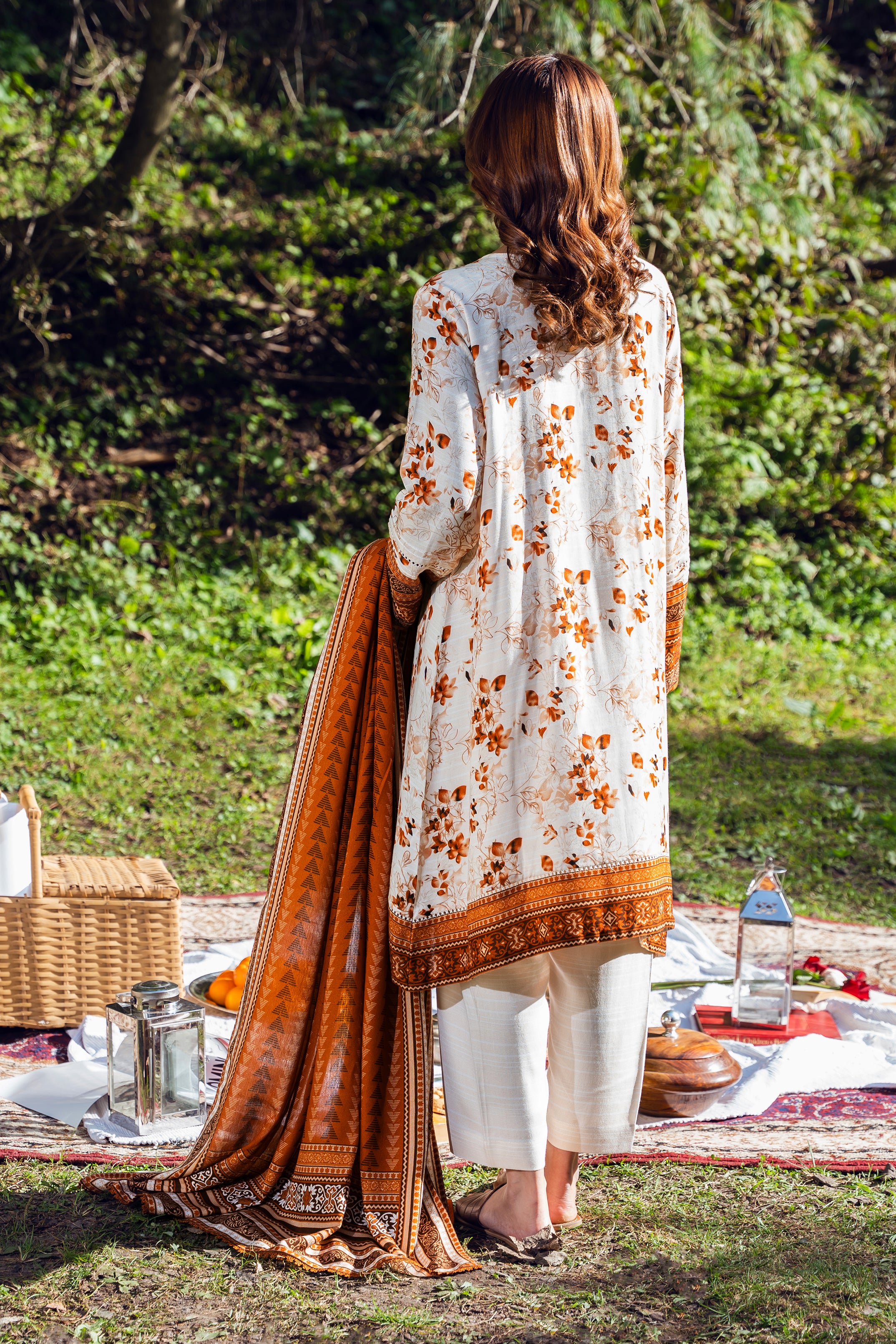SUMMERINA - Peach Printed Unstitched Suit 3 Pc - 3189