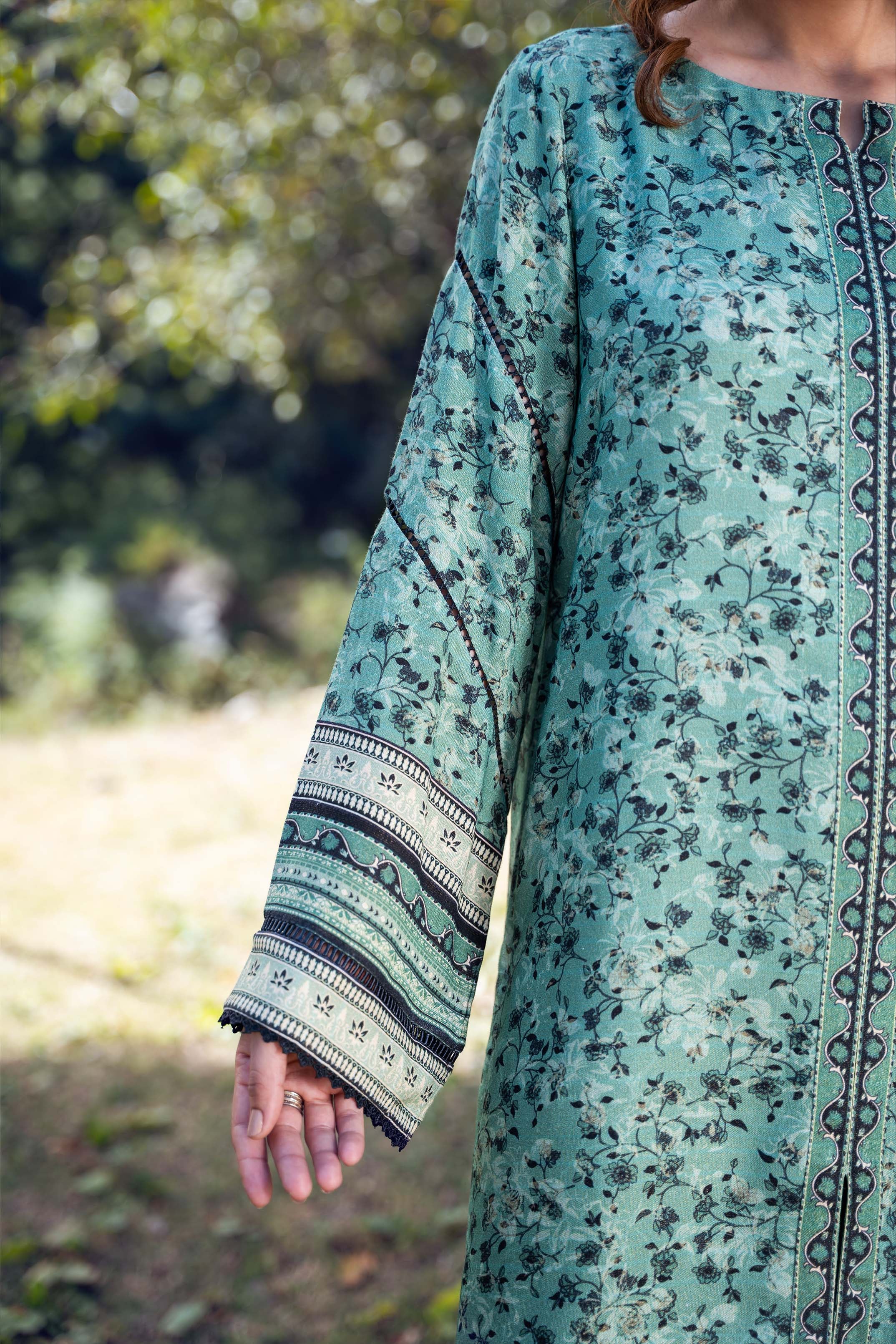 ARTICHOKE - Peach Printed Unstitched Suit 3 Pc - 3186