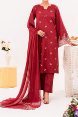 Fleur - NPSJ3144 Embroidered Cotton Jacquard Suit ( Stitched 3 Pc)