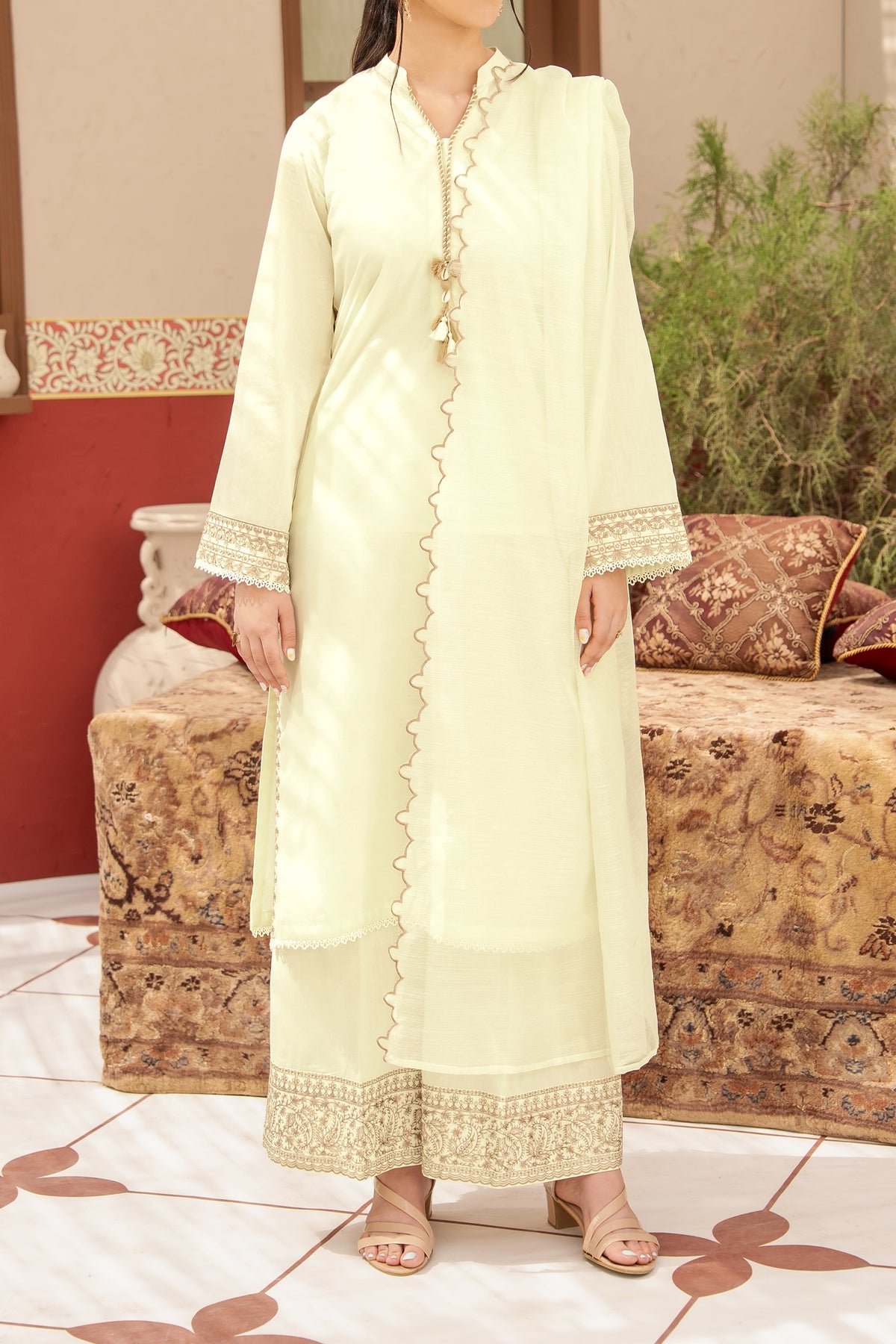 NPSLE3132 Chiness Lawn Suit - Stitched 3Pc