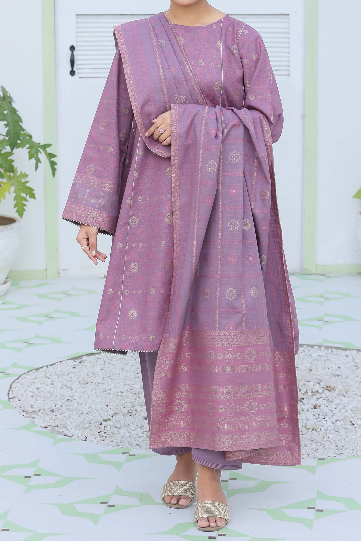 NUWJ3103 Jacquard Khaddar Suit - 3 Piece