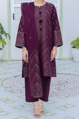 NUSJ3328 Jacquard Lawn Suit - Unstitched 3Pc