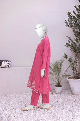 NPS2023 Pink Embroidered Lawn 2Pc