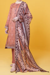 NUS3023 Digital Printed Lawn Suit - 3Pc