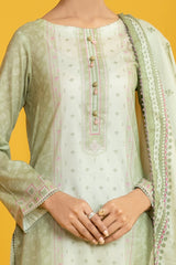 NUS3029 Digital Printed Lawn Suit - 3Pc