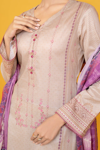 NUS3031 Digital Printed Lawn Suit - 3Pc