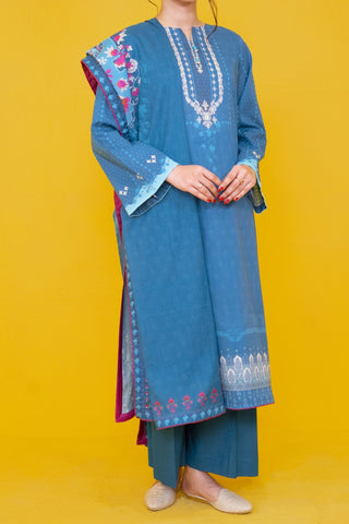 NUS3033 Digital Printed Lawn Suit - 3Pc