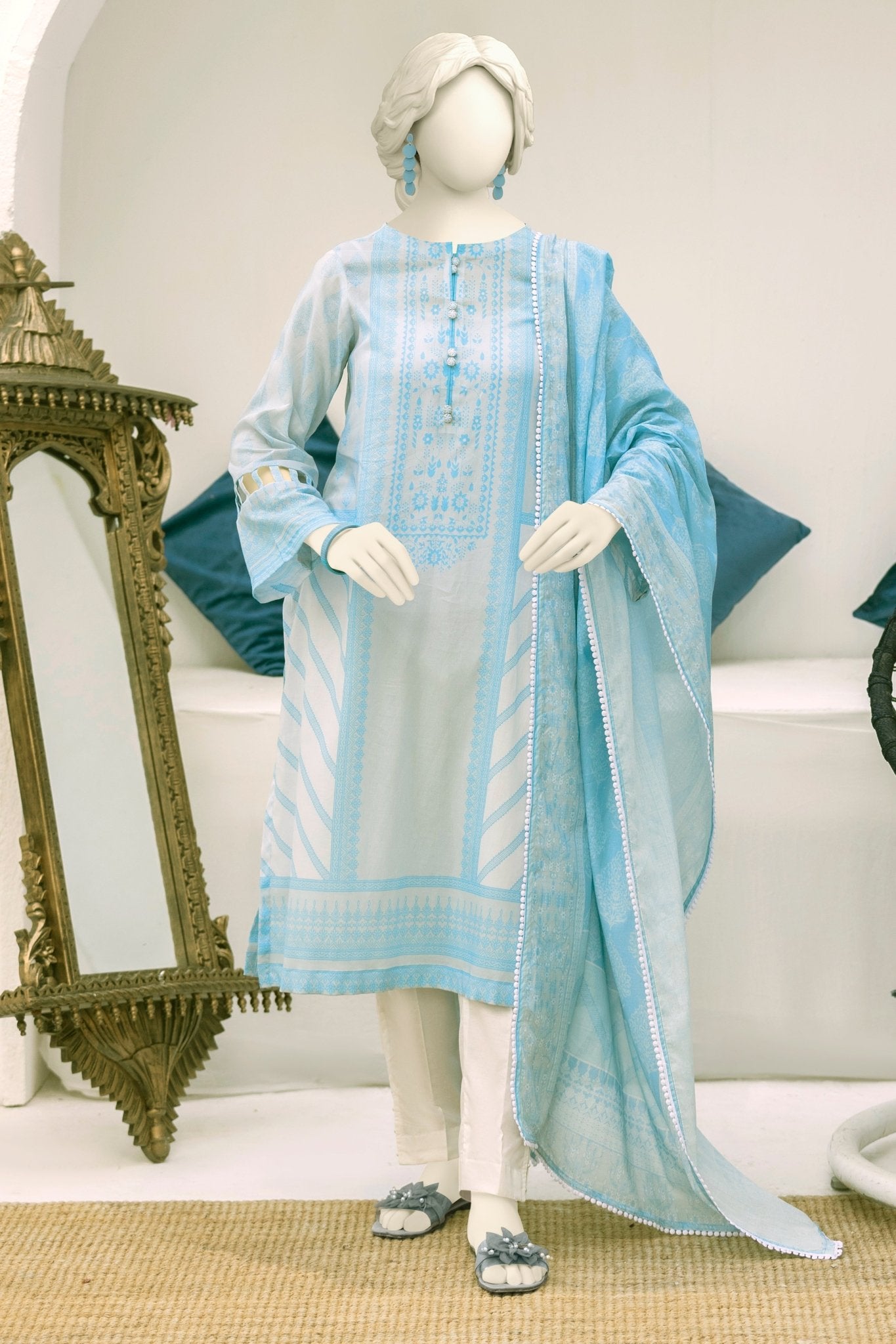 NUS3065 Digital Printed Lawn Suit - 3Pc - Narmin