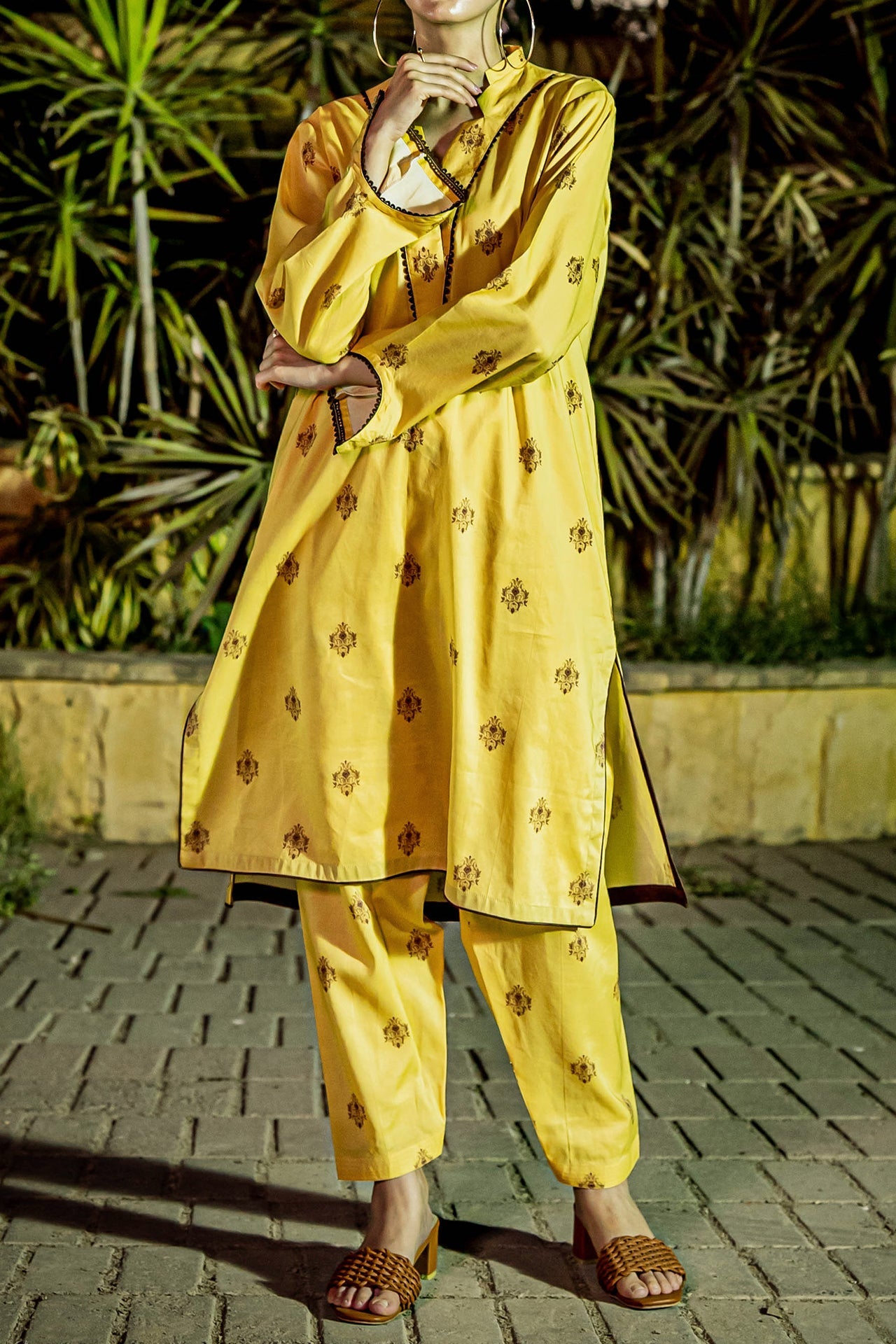 Yellow Digital Printed Suit - 2Pc RTW NP-40